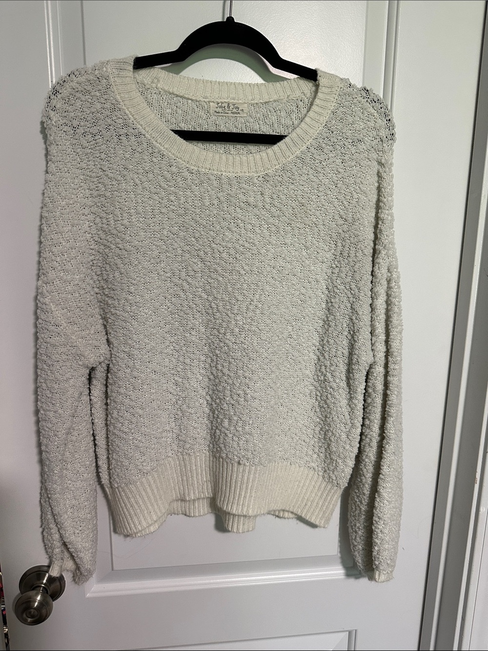 Cozy Light Cream Crewneck Sweater by J.Crew